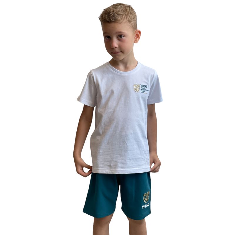 WINS | Short WINS bambino cotone jersey | Colore ottanio