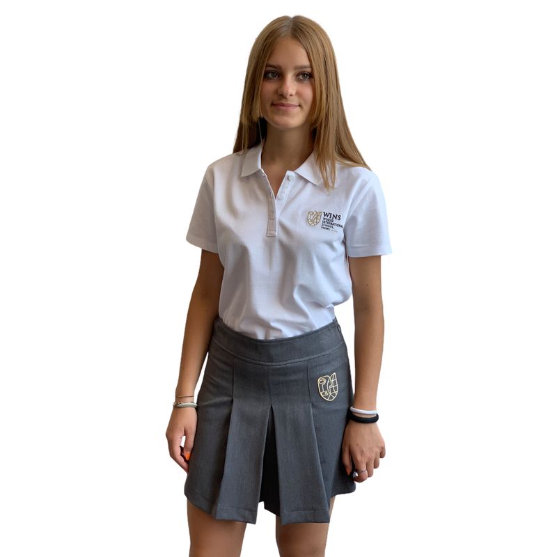 WINS | Polo WINS manica corta bambina/ragazza | Colore bianca