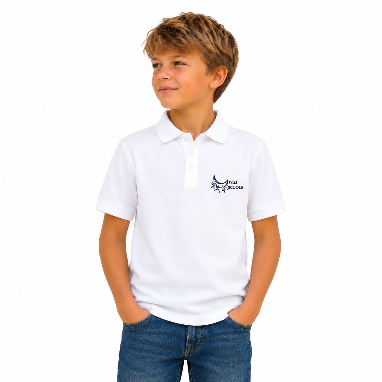 ARCA | Polo manica corta piquet unisex | Colore bianco
