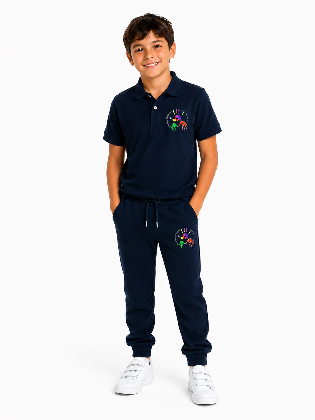 CAFASSO | Pantalone garzato unisex | Colore blu navy