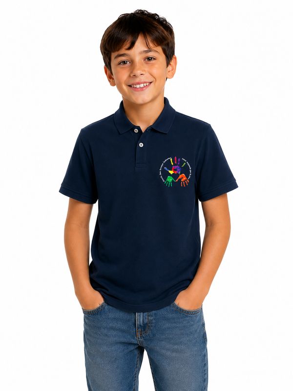 CAFASSO | Polo cotone piquet manica corta unisex | Colore blu navy