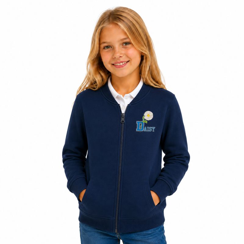 DAISY | Felpa INVERNALE con zip unisex | Colore blu navy