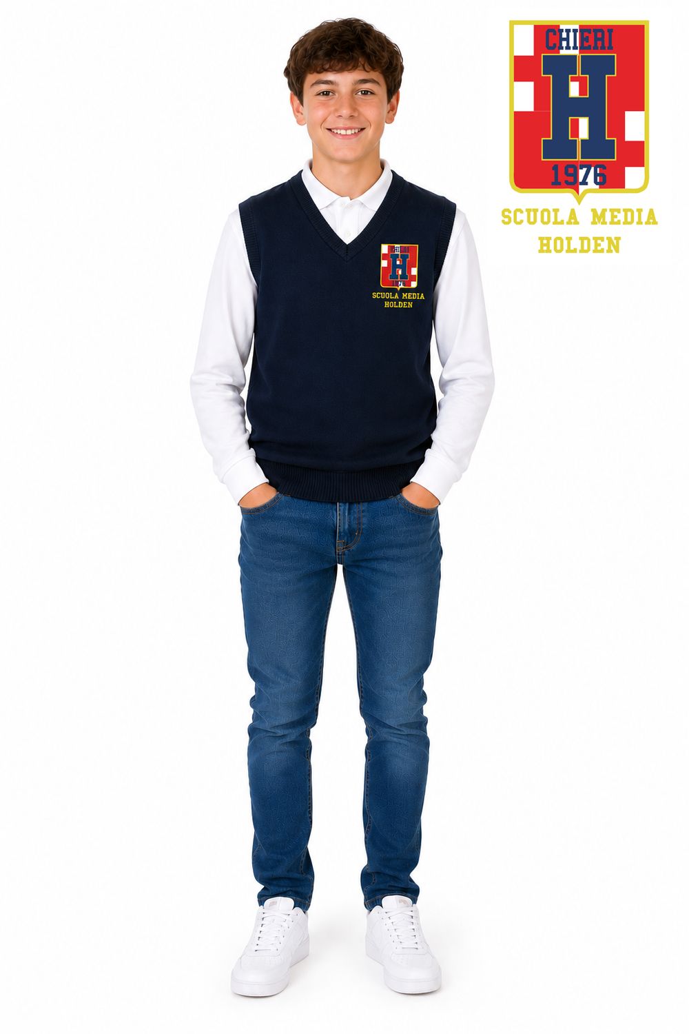 HOLDEN | Gilet felpa garzata unisex | Colore blu navy