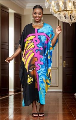 Blue and Pink Faith African Print Dress