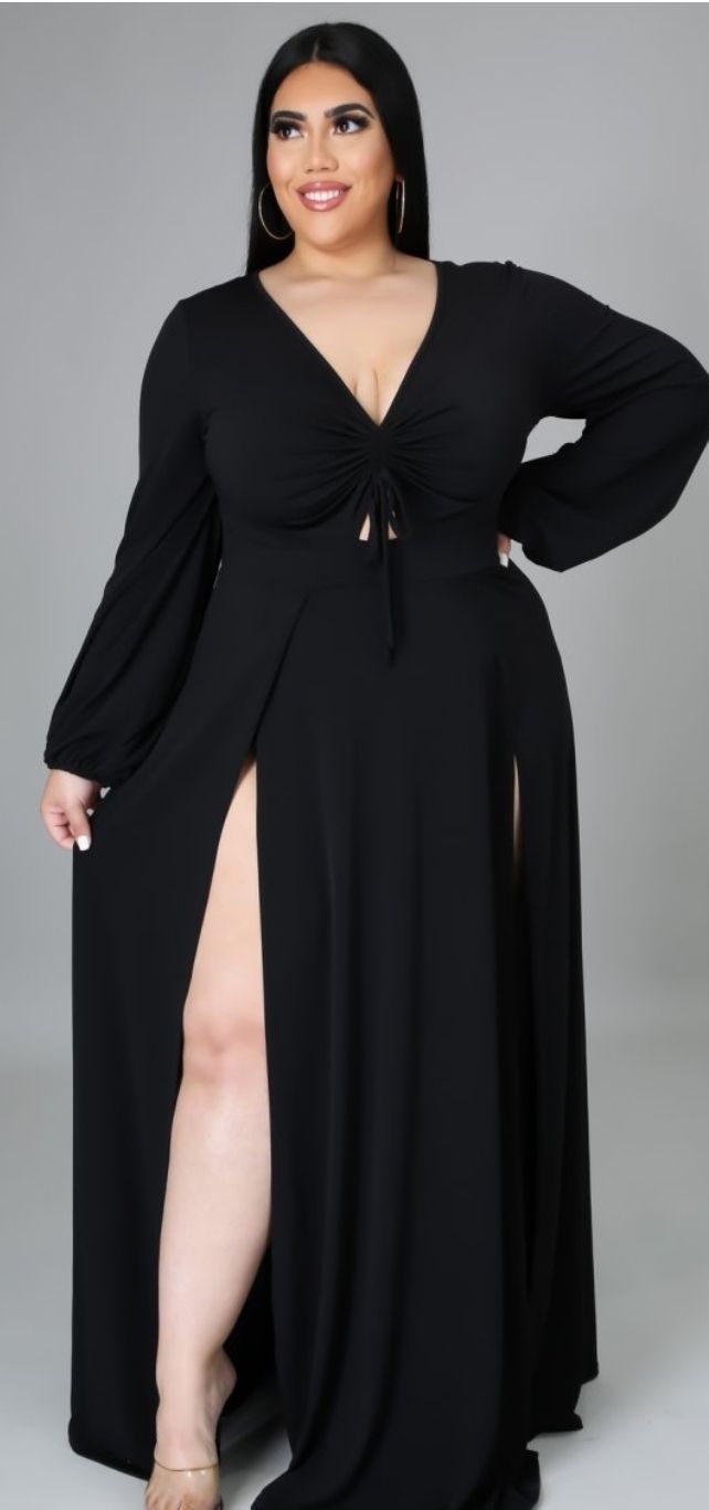 Plus Size Black Cut Out Dress