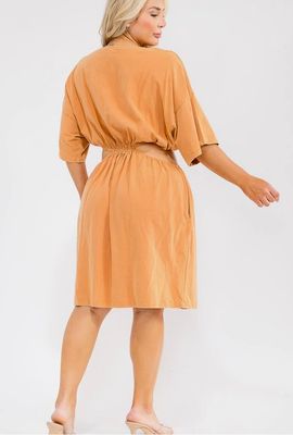 Plus Size Short Sleeve Mini Dress