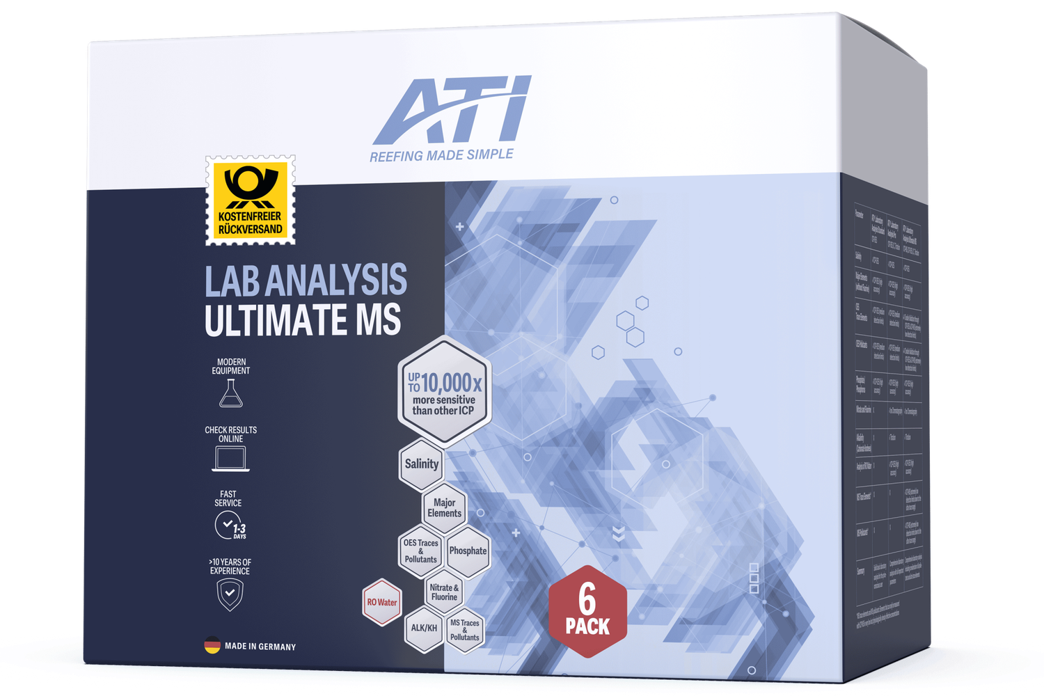 ATI ICP Laboranalyse Ultimate MS 6 pack inkl. Rückversand DE