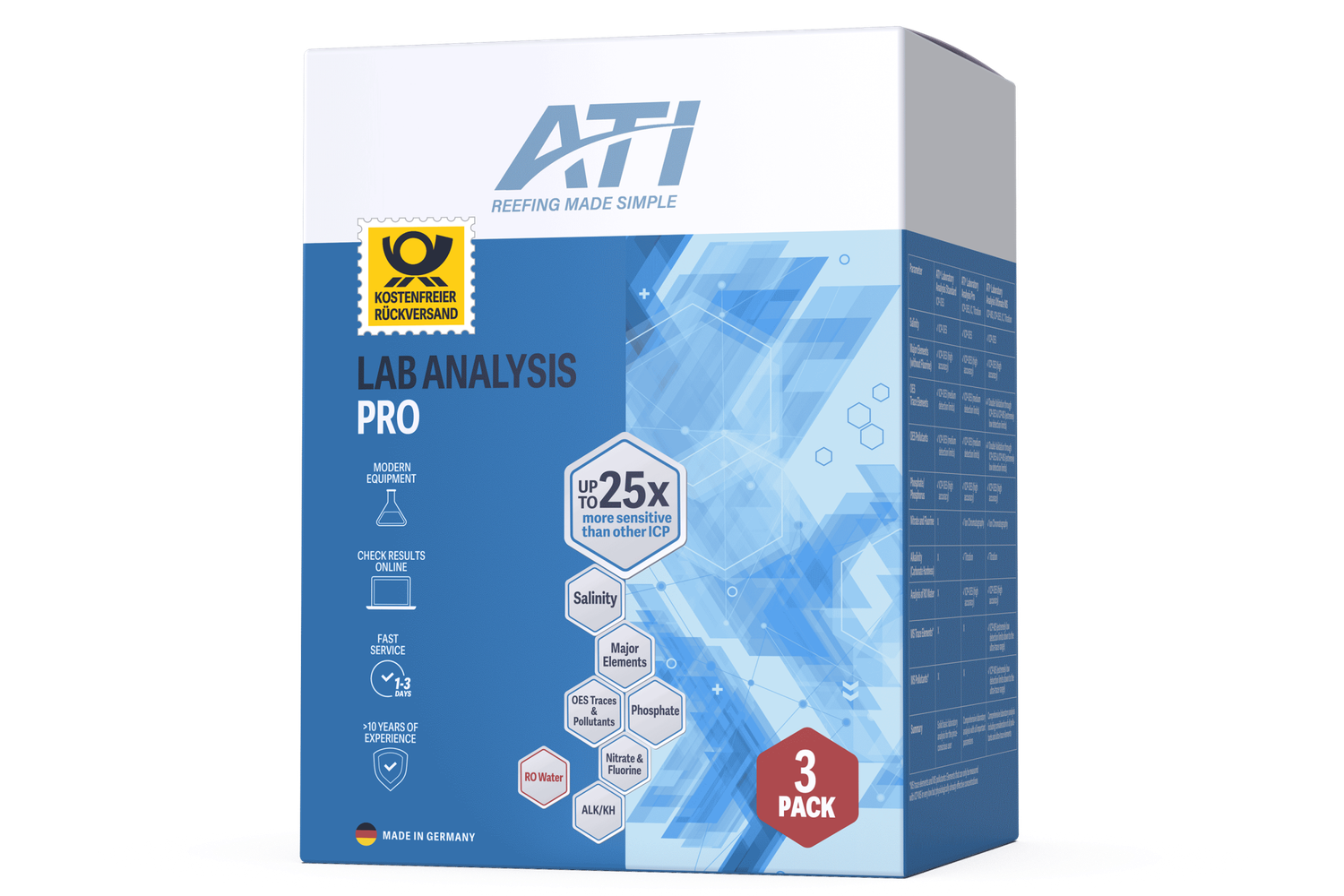 ATI ICP Laboranalyse Pro 3 pack inkl. Rückversand DE