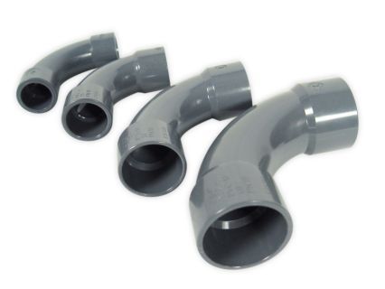PVC Bogen grau 90 grad 32mm