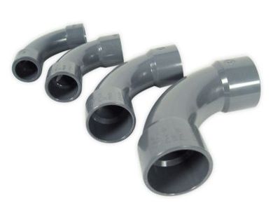 PVC Bogen grau 90 grad 40mm