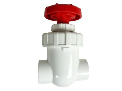 PVC Absperrhahn / Absperrventil weiß/rot 20m