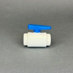 PVC Kugelhahn blau 20mm kompakt