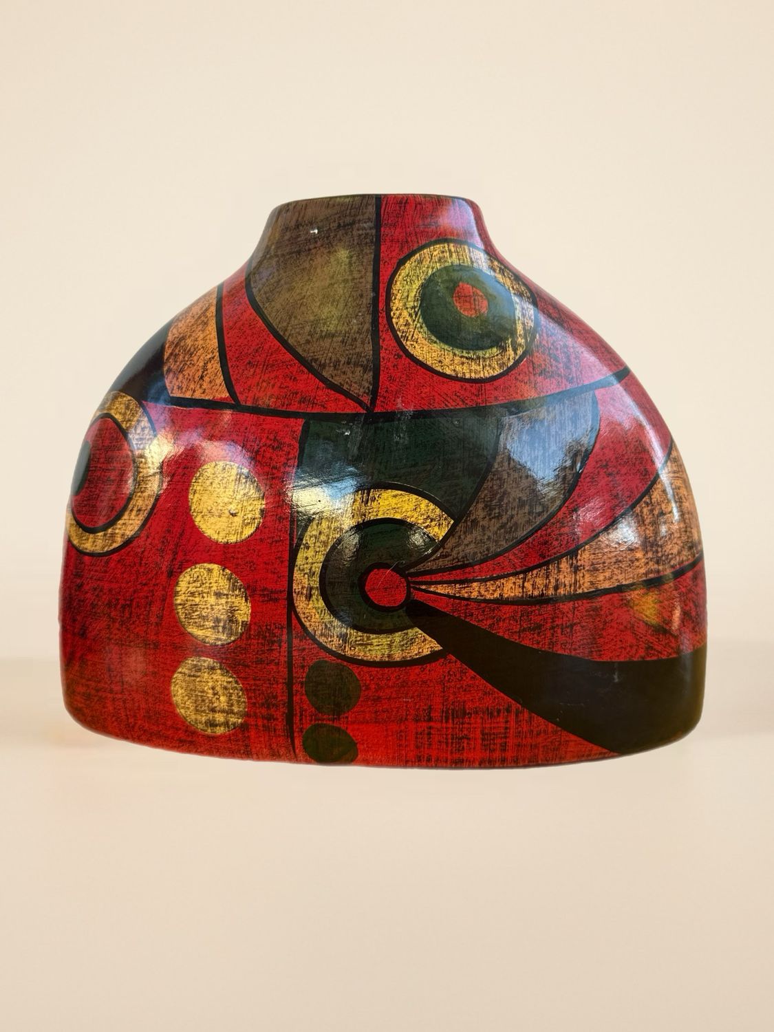 Hand-Painted Abstract Ceramic Vase