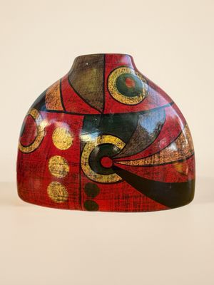 Hand-Painted Abstract Ceramic Vase