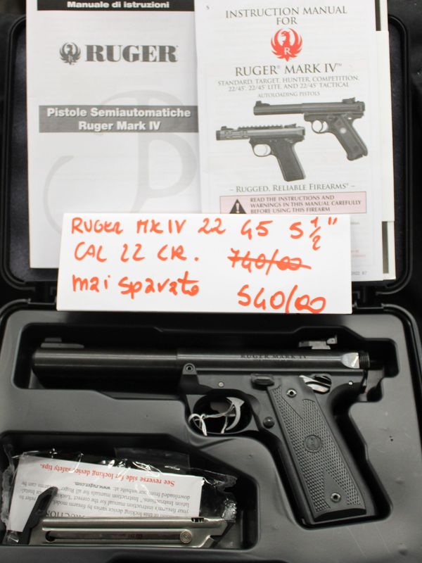 ruger mkiv 22/45 cal22 l.r. a 540,00€