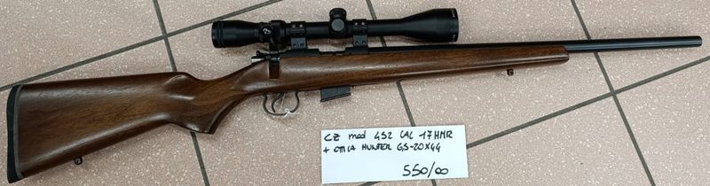 CZ MOD.452 CALIBRO 17 HMR  a 550,00€