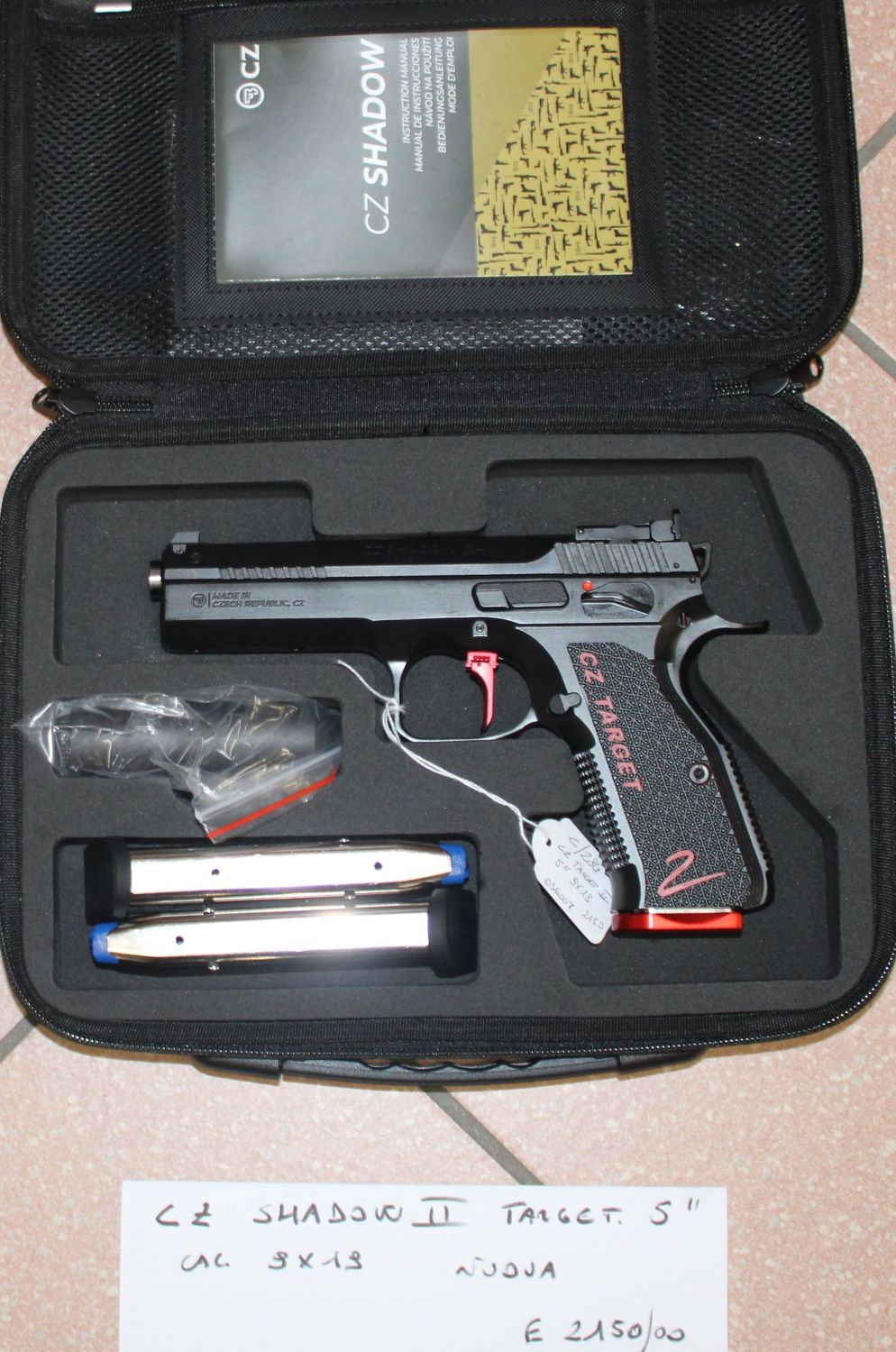 CZ SHADOW II TARGET CAL 9X19 CANNA DA 5" a 2150,00€