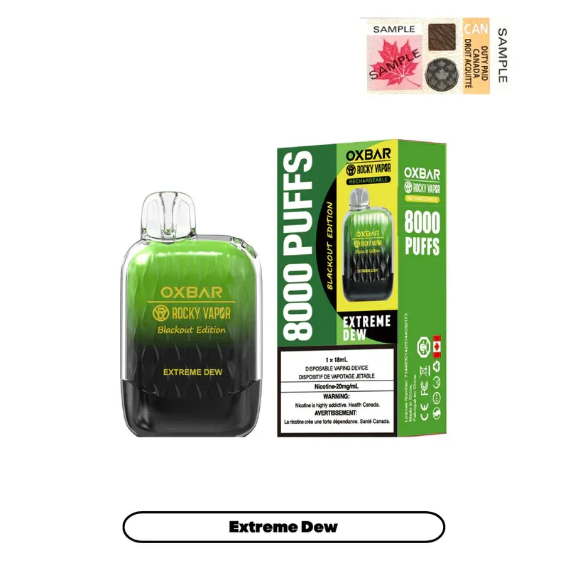 OXBAR G8000 EXTREME DEW (BLACKOUT EDITION) DISPOSABLE VAPE (8000 PUFFs)