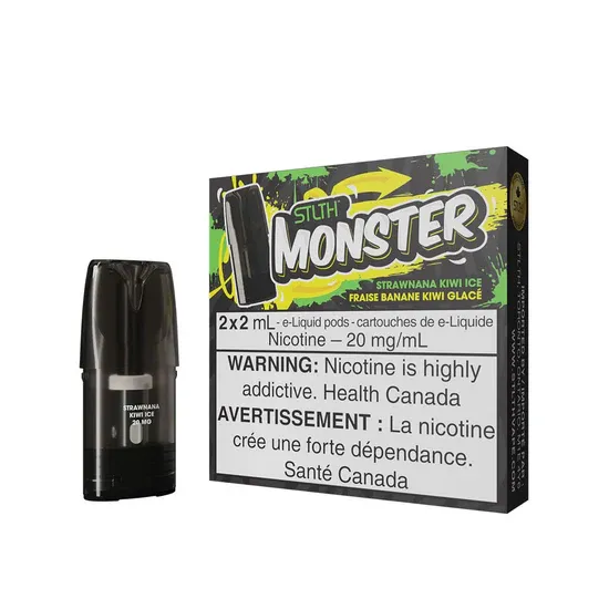 STLTH Monster Strawnana Kiwi Ice Vape Pods