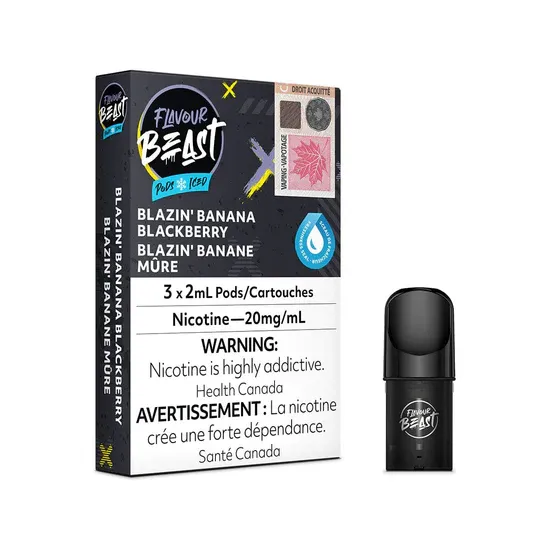 STLTH Compatible Flavour Beast Blazin&#39; Banana Blackberry Iced Vape Pods