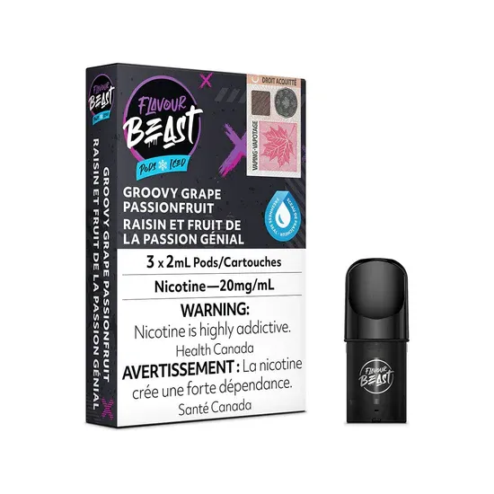 STLTH Compatible Flavour Beast Groovy Grape Passionfruit Iced Vape Pods
