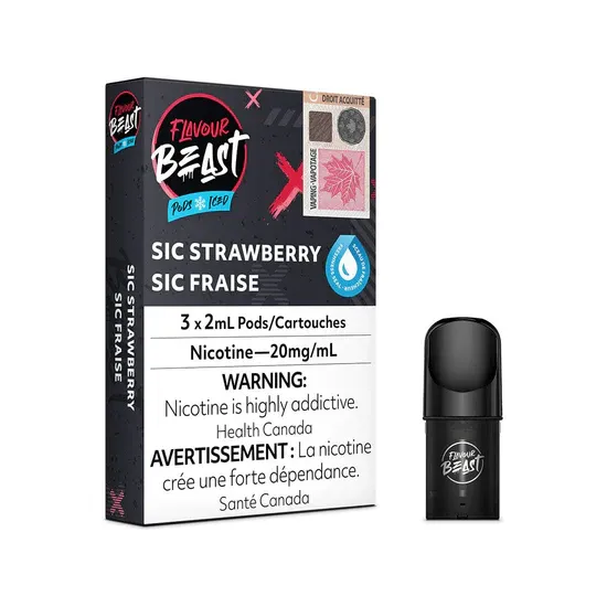 STLTH Compatible Flavour Beast Sic Strawberry Iced Vape Pods