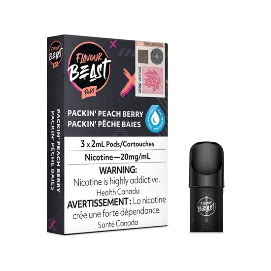 STLTH Compatible Flavour Beast Packin&#39; Peach Berry Vape Pods