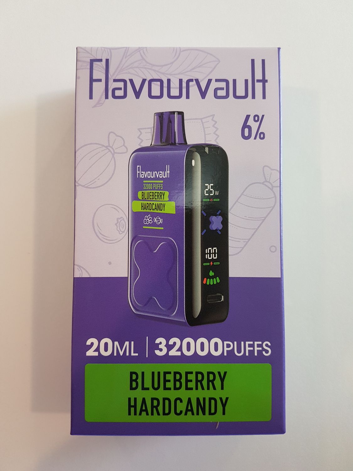 FlavourVault 32k 6% Disposable - Blueberry Hardcandy