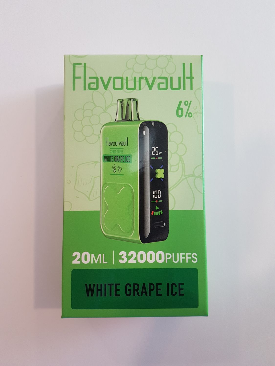 FlavourVault 32k 6% Disposable - White Grape Ice