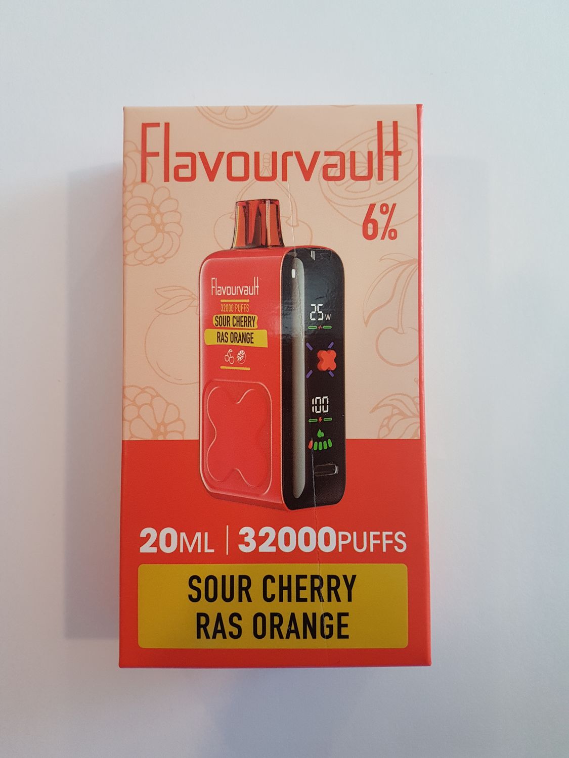 FlavourVault 32k 6% Disposable - Sour Cherry Ras Orange