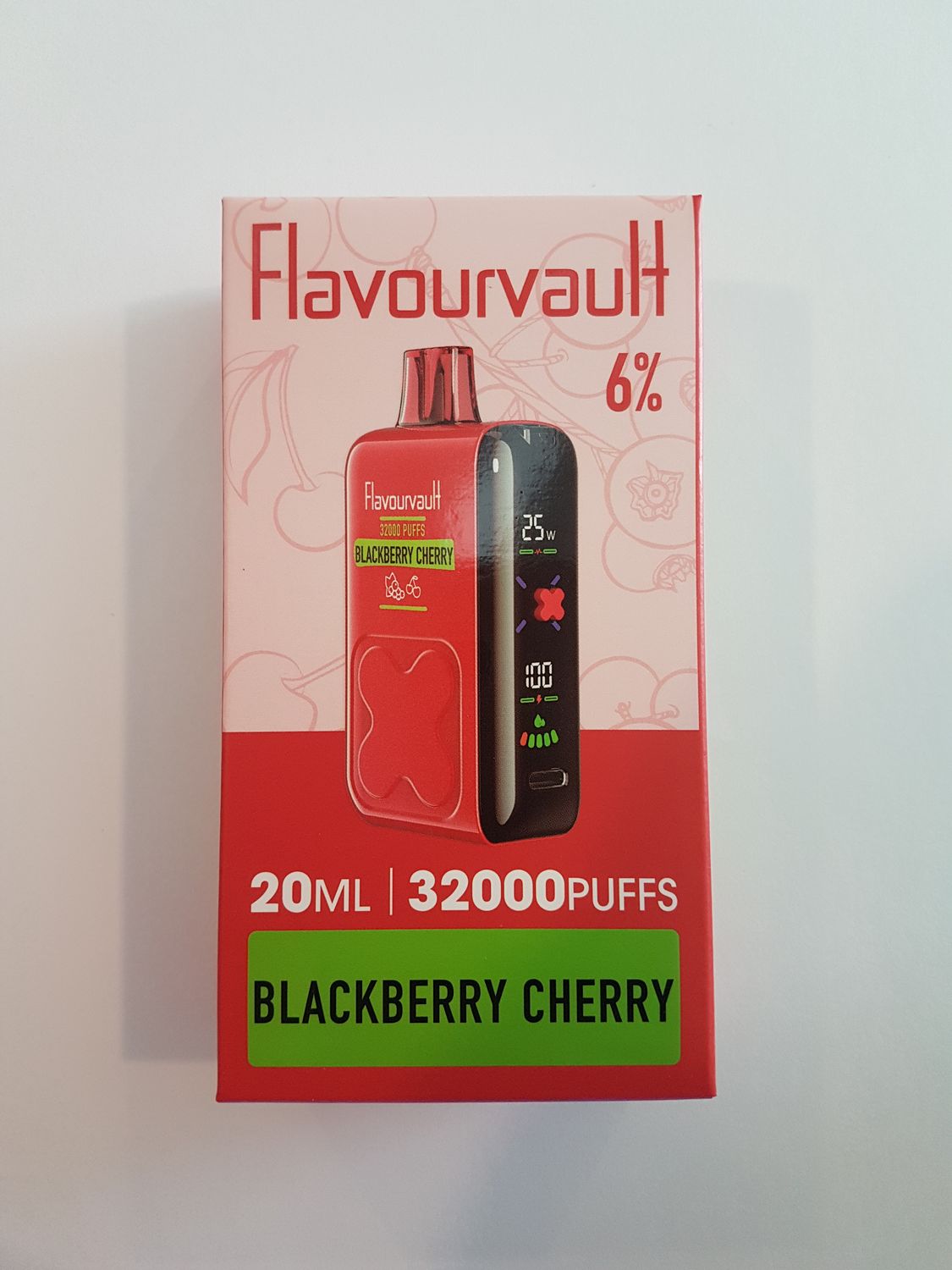 FlavourVault 32k 6% Disposable - Blackberry Cherry