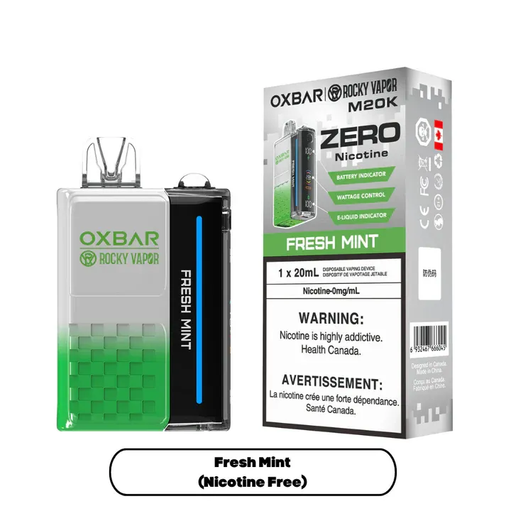 Rocky Vapor Oxbar M20K Nicotine Free - Fresh Mint