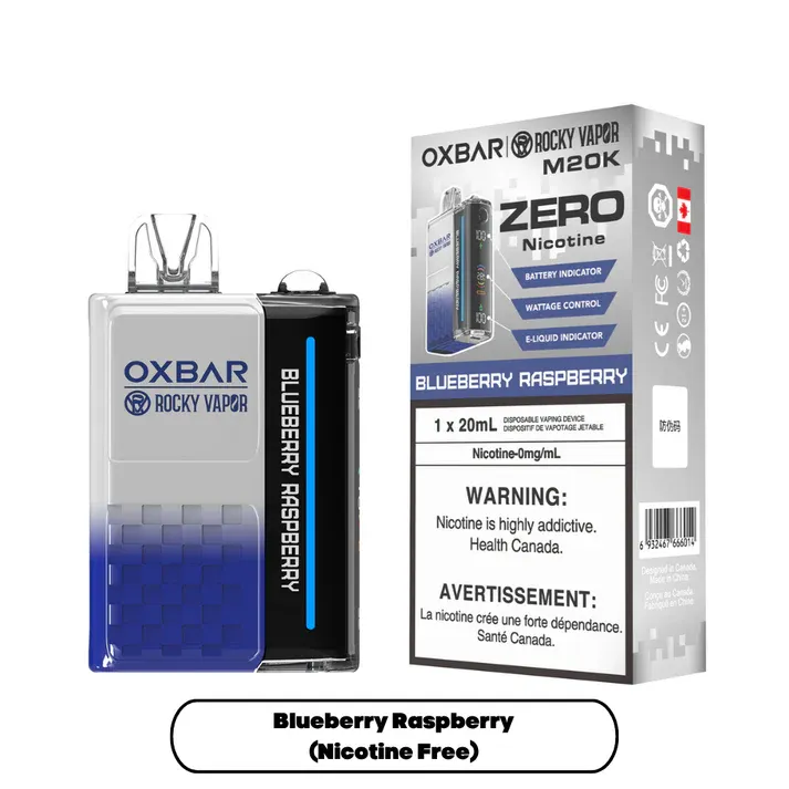 Rocky Vapor Oxbar M20K Nicotine Free - Blueberry Raspberry