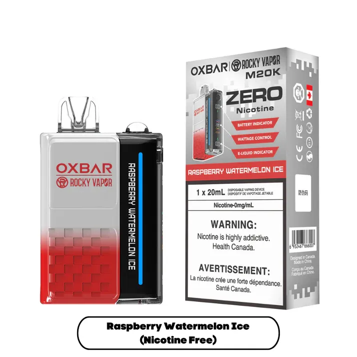 Rocky Vapor Oxbar M20K Nicotine Free - Raspberry Watermelon Ice