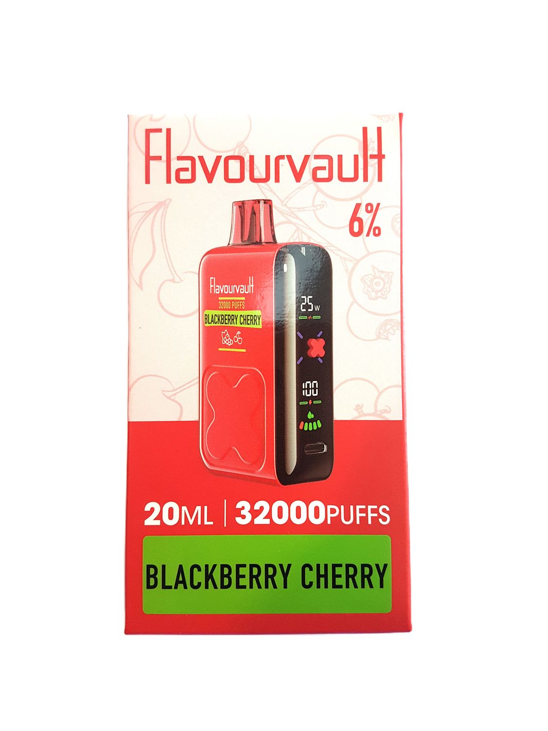 FlavourVault 32k 6% Disposable - Blackberry Cherry