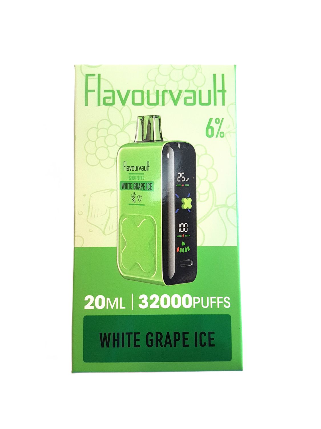 FlavourVault 32k 6% Disposable - White Grape Ice