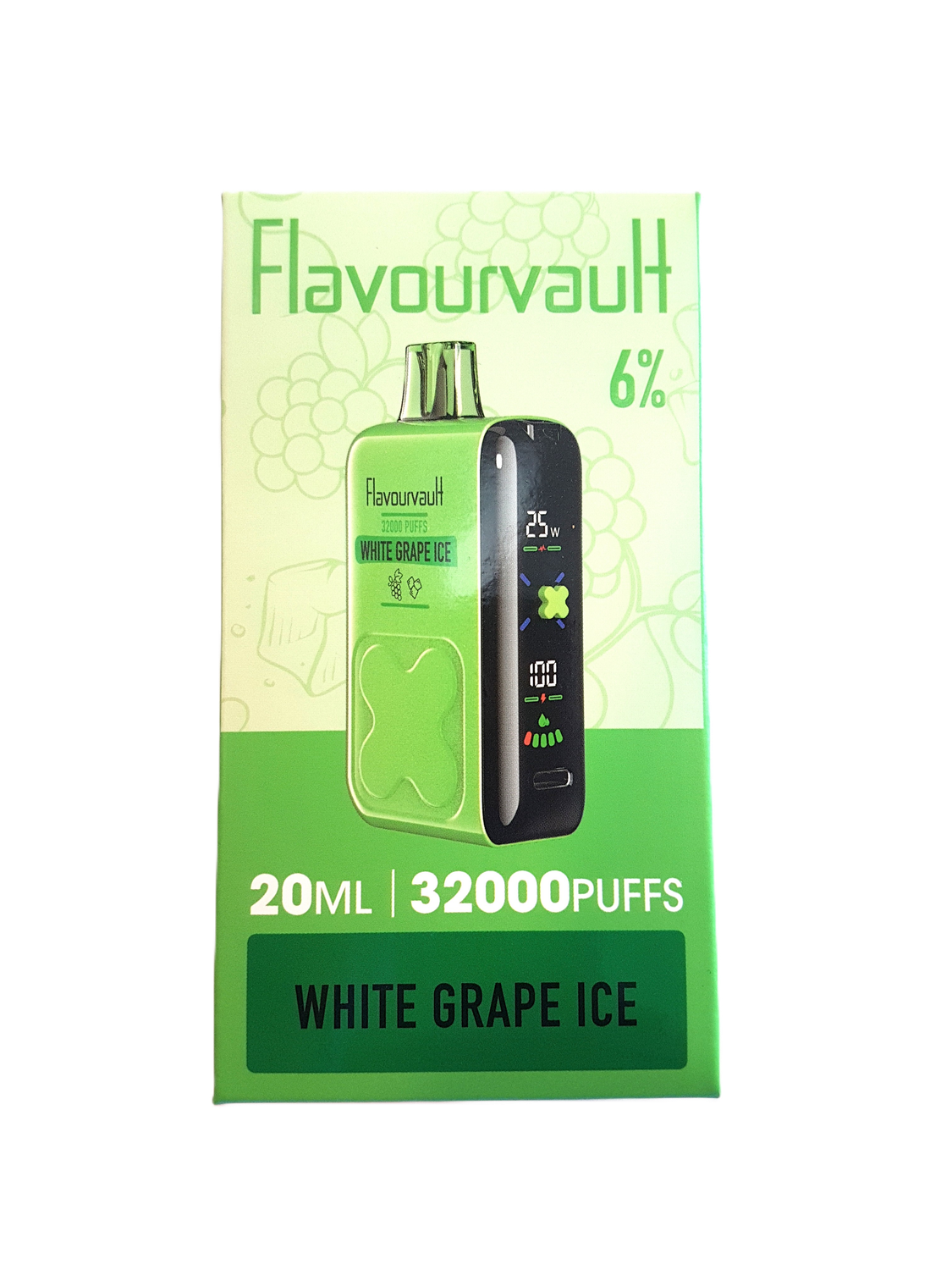 FlavourVault 32k 6% Disposable - White Grape Ice
