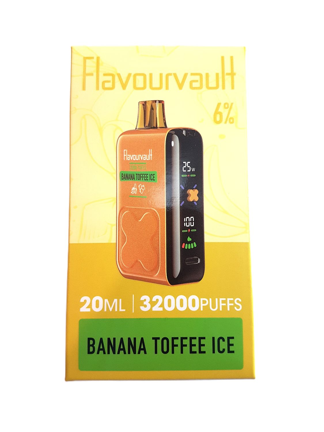 FlavourVault 32k 6% Disposable - Banana Toffee Ice