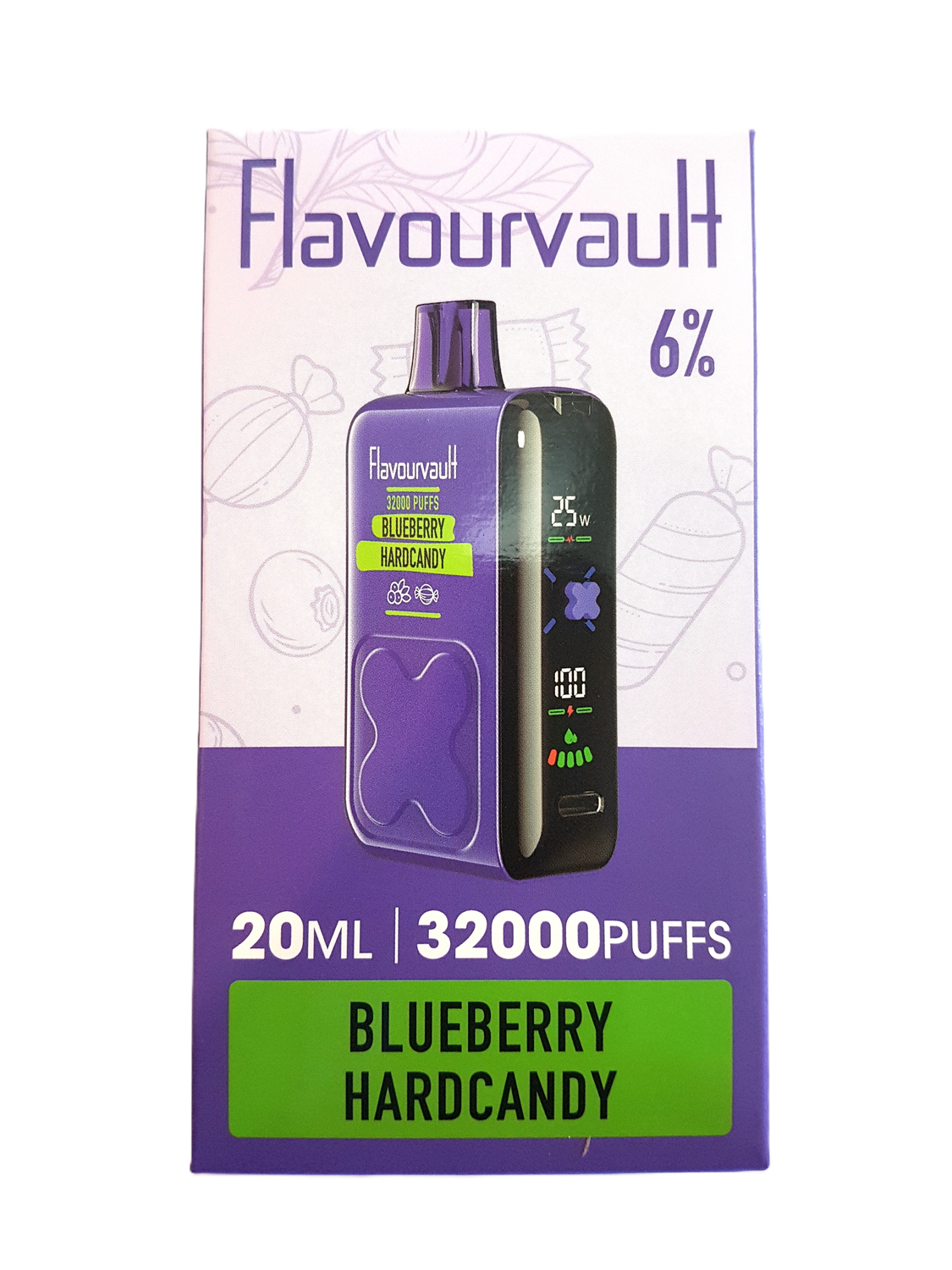 FlavourVault 32k 6% Disposable - Blueberry Hardcandy