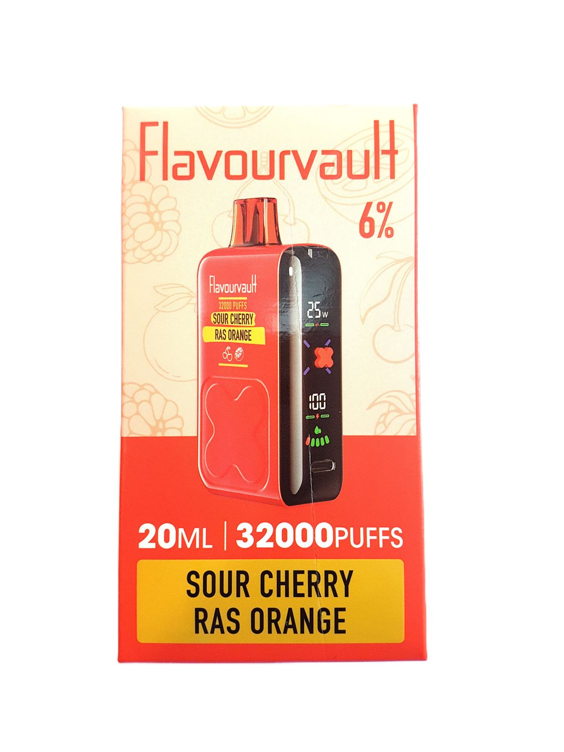 FlavourVault 32k 6% Disposable - Sour Cherry Ras Orange