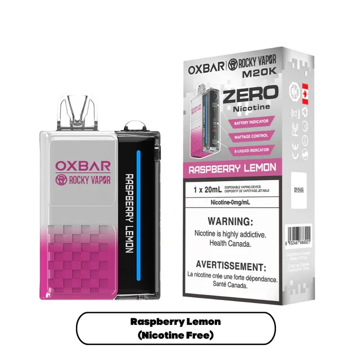 Rocky Vapor Oxbar M20K Nicotine Free - Raspberry Lemon