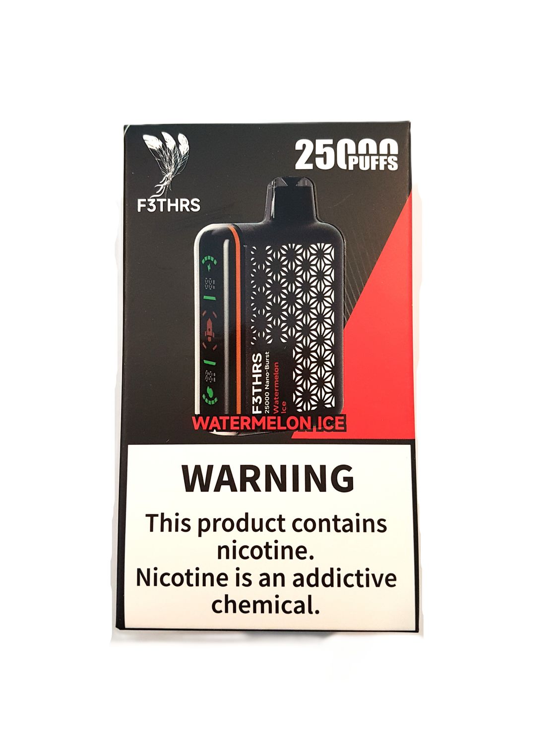F3THRS - 25k Puff 5% (50mg) Disposable - Watermelon Ice