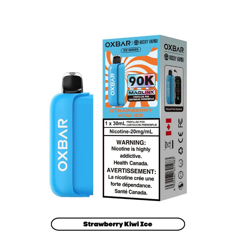 Rocky Vapor Oxbar Maglink 90K Pods - Strawberry Kiwi Ice Rocky Vapor Oxbar Maglink 90K Pods - Strawberry Kiwi Ice