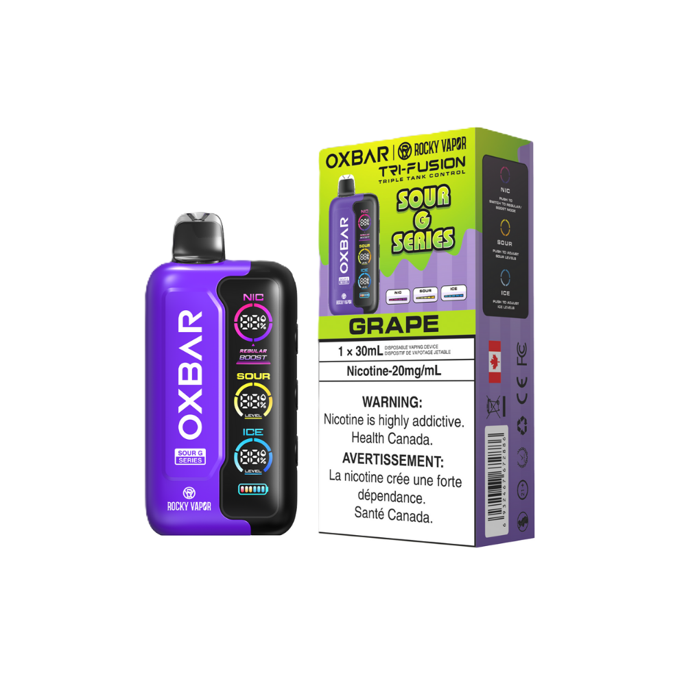 Rocky Vapor Oxbar Tri Fusion Sour G Series - Grape