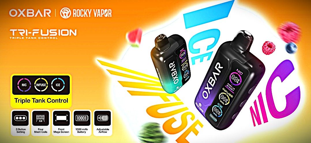 Rocky Vapor Oxbar Tri Fusion Sour G Series - Strawberry