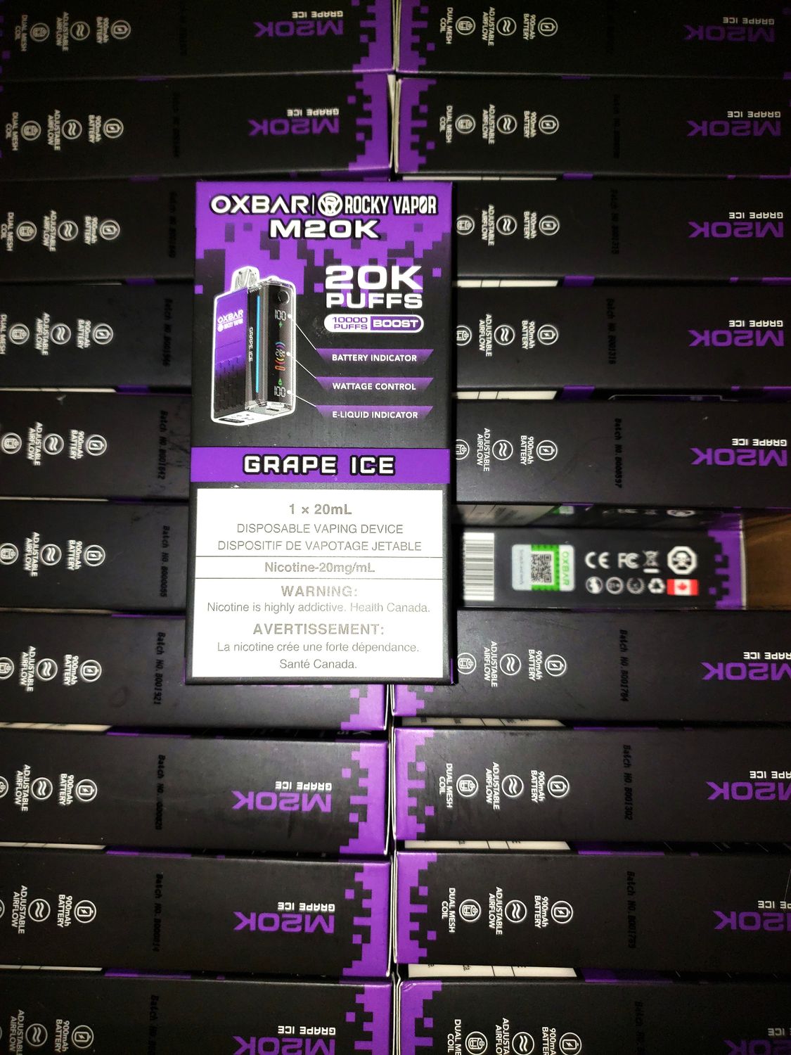 OXBAR M20k Grape Ice 20mg (Case of 20 units) OXBAR M20k Grape Ice 20mg (Case of 20 units)