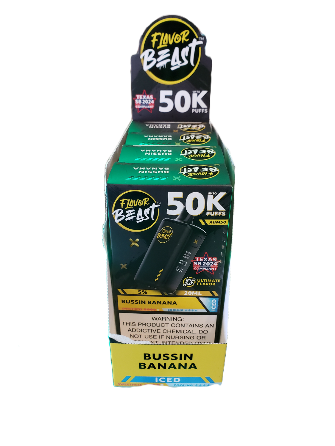 Flavor Beast XBM50 Disposable Bussin' Banana Iced (50mg)