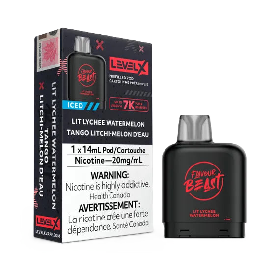 Flavour Beast Level X Pod - 7k puff - Lit Lychee Watermelon Iced