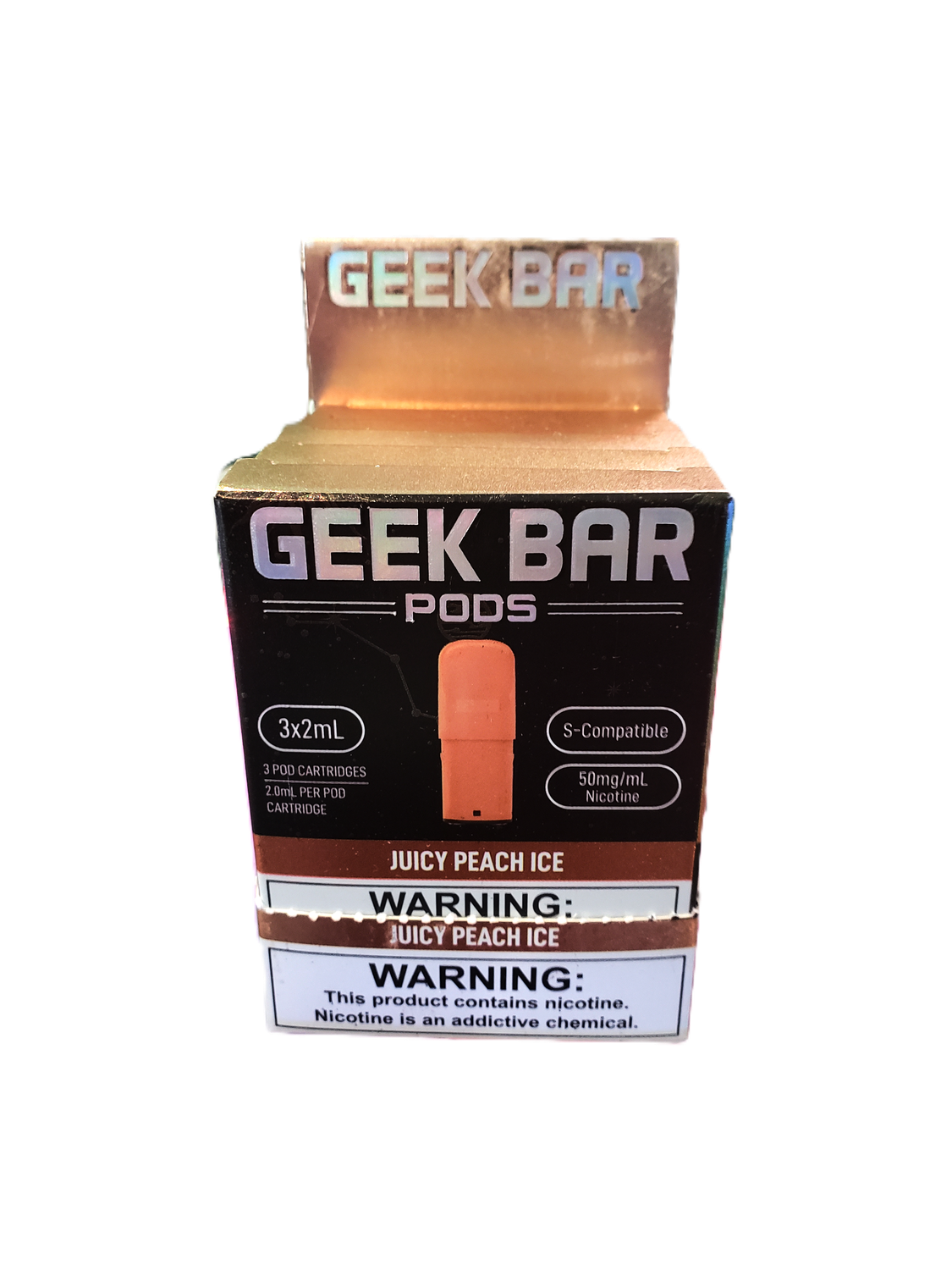 Geek Bar Pod 5%-Nicotine STLTH Compatible Pods (pack of 3) - Juicy Peach Ice