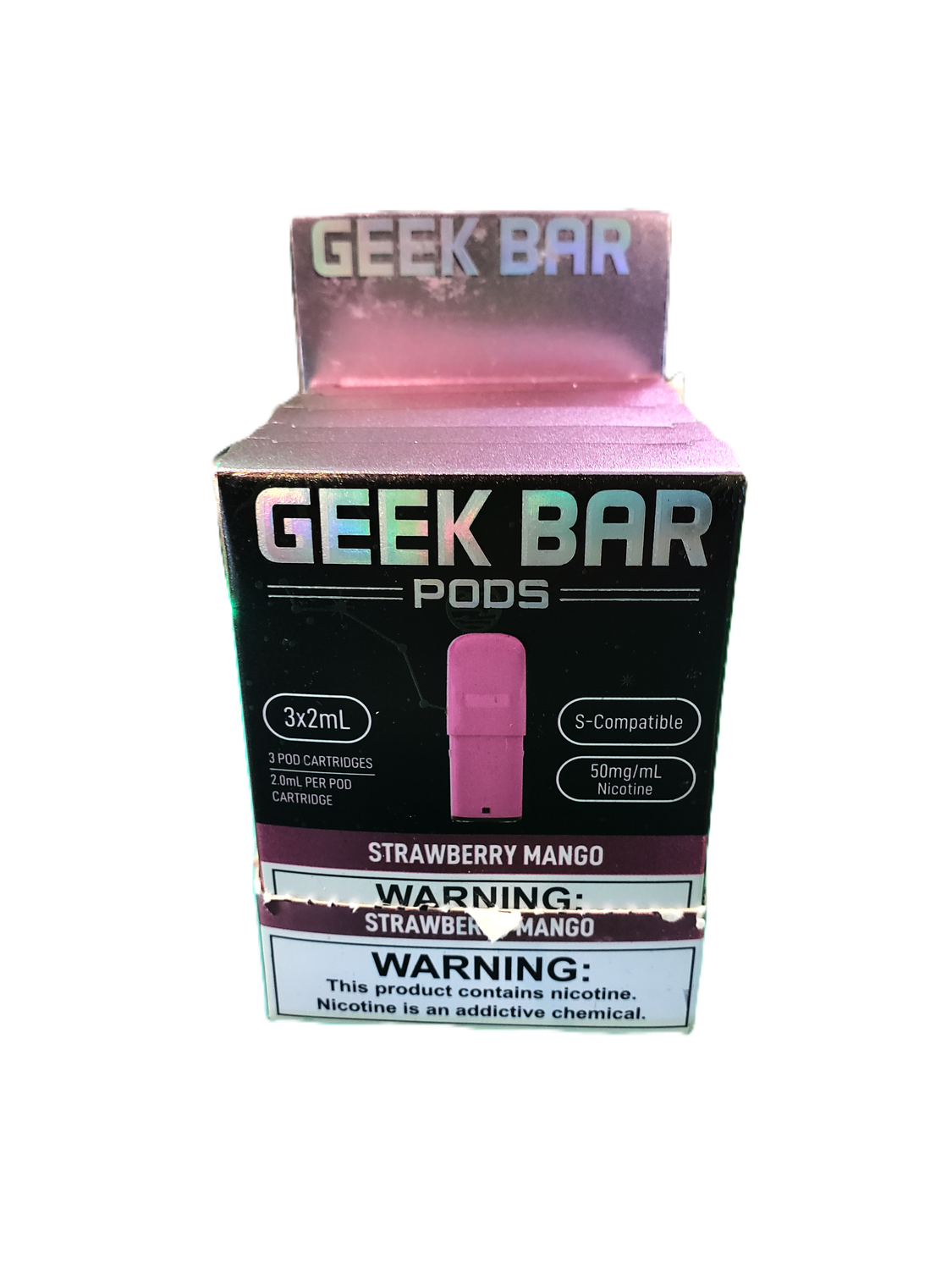 Geek Bar Pod 5%-Nicotine STLTH Compatible Pods (pack of 3) - Strawberry Mango